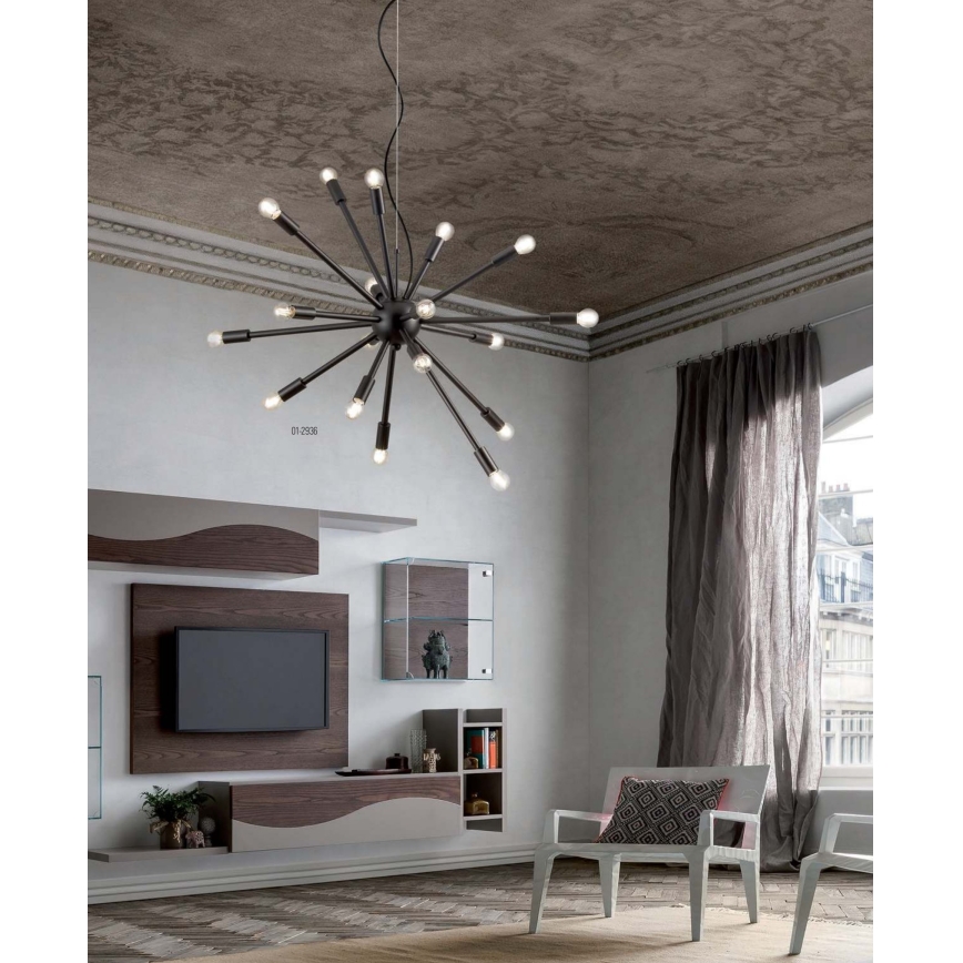 Redo 01-2936 - Подвесная люстра STELLAR 18xE14/25W/230V черный