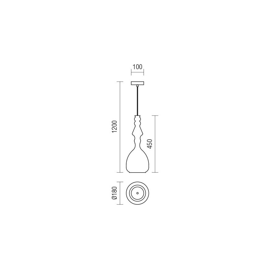 Redo 01-2937 - Підвісна люстра на тросі AMBIX 1xE27/42W/230V, діаметр 18 см, золота