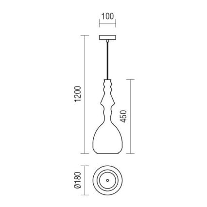 Redo 01-2939 - Подвесная люстра на шнуре AMBIX 1xE27/42W/230V, диаметр 18 см, коричневая