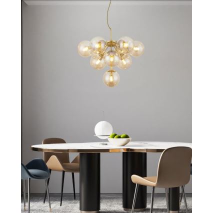 Redo 01-2940 - Подвесная люстра AGAPE 10xE14/28W/230V золотистый