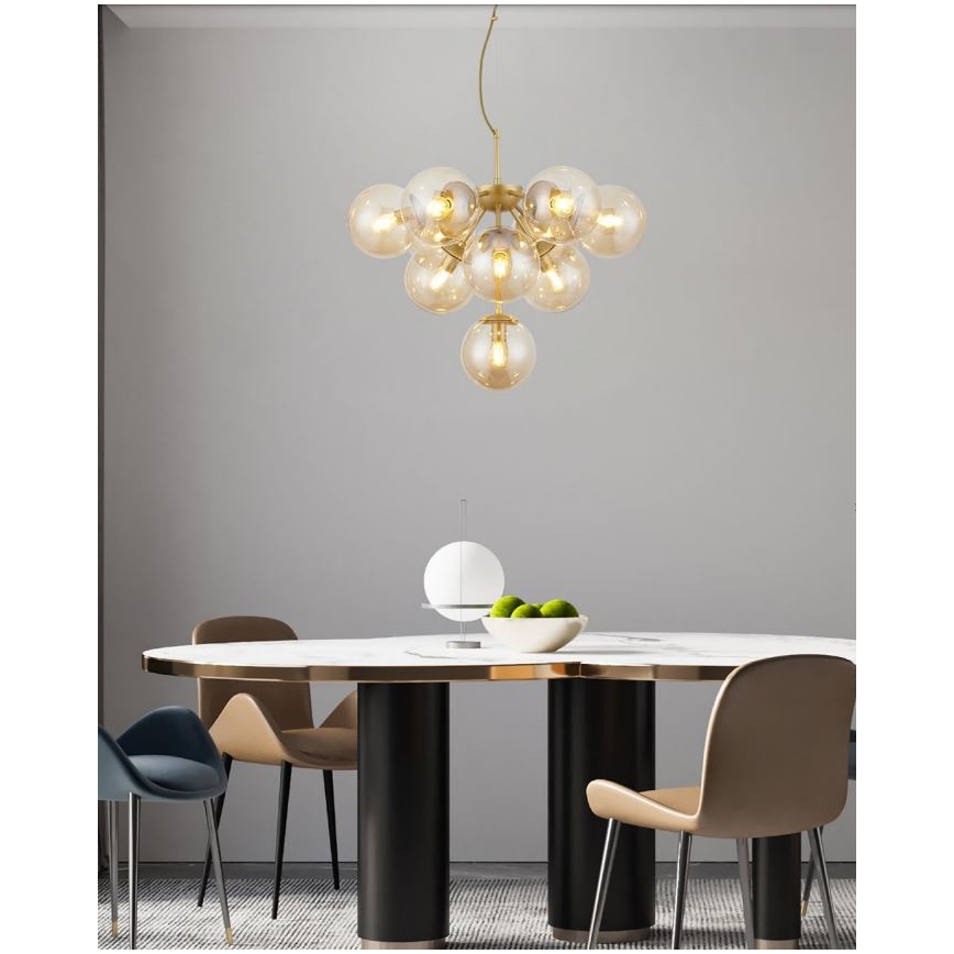 Redo 01-2940 - Подвесная люстра AGAPE 10xE14/28W/230V золотистый