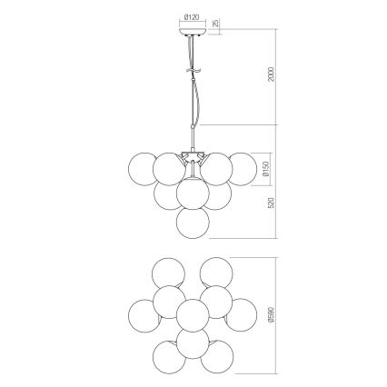Redo 01-2941 - Подвесная люстра AGAPE 10xE14/28W/230V черный