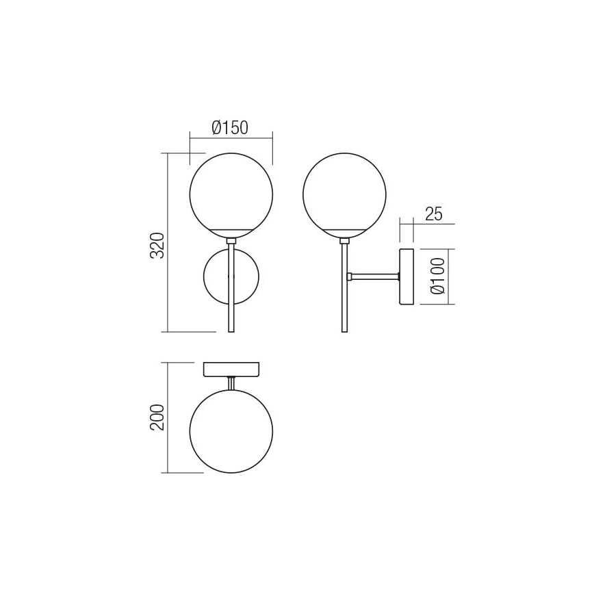 Redo 01-2942 - Настенная лампа MUNDI 1xE14/28W/230V медный