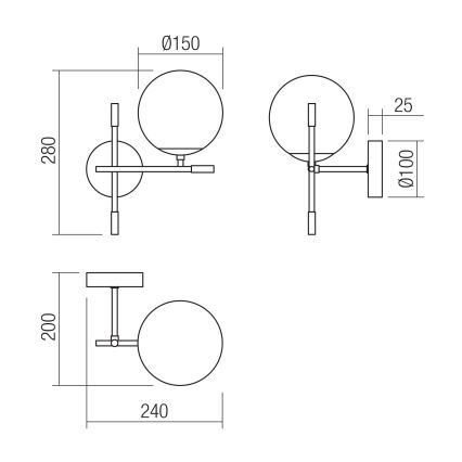 Redo 01-2944 - Настенный светильник ESSENTIAL 1xE14/28W/230V правый