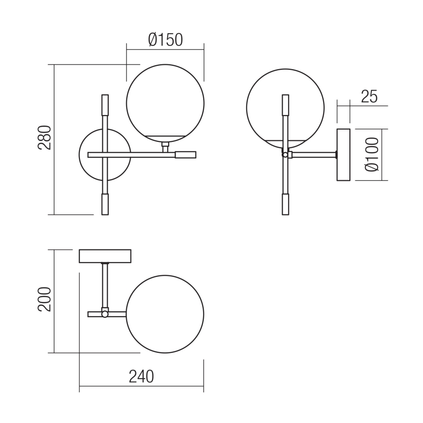 Redo 01-2944 - Настенный светильник ESSENTIAL 1xE14/28W/230V правый