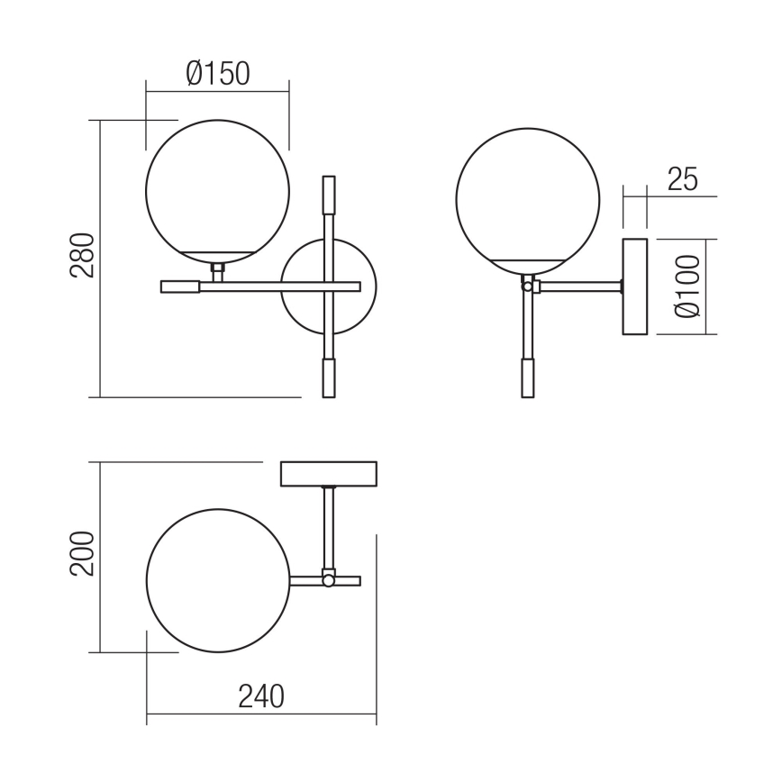 Redo 01-2945 - Настенный светильник ESSENTIAL 1xE14/28W/230V левый