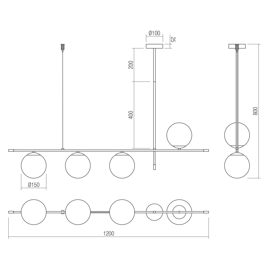Redo 01-2949 - Подвесная люстра ESSENTIAL 4xE14/28W/230V