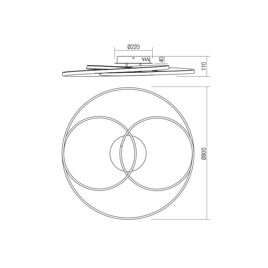 Redo 01-2973 - Светодиодный потолочный светильник CENTRIX LED/92W/230V бронзовый