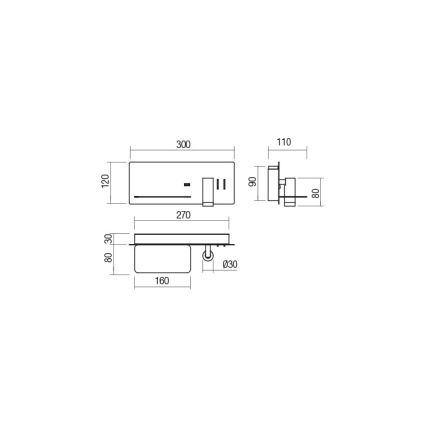 Redo 01-2985 - Світлодіодний настінний точковий світильник BROOK LED/8W/230V + LED/3W USB CRI 90 чорний ліва