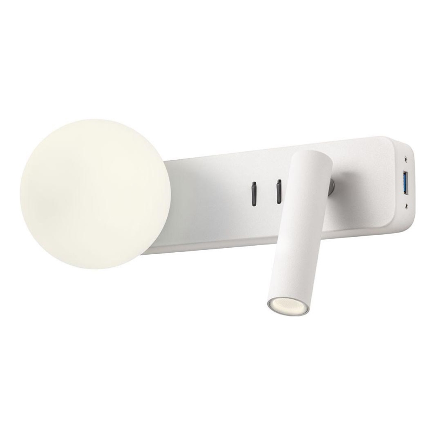 Redo 01-2991 - LED Настенный светильник OASIS LED/3 Вт/230 В + 1xG9/10 Вт USB CRI 90 белый