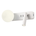 Redo 01-2991 - LED настінний світильник OASIS LED/3W/230V + 1xG9/10W USB CRI 90 білий