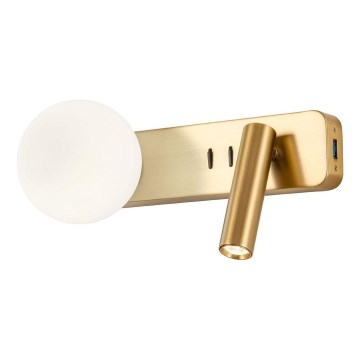 Redo 01-2992 - LED настінний світильник OASIS LED/3W/230V + 1xG9/10W USB CRI 90 бронзовий