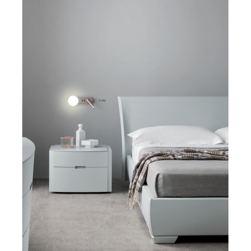 Redo 01-2993 - LED настінний світильник OASIS LED/3 Вт/230 В + 1xG9/10 Вт USB CRI 90 глянцевий хром