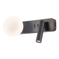 Redo 01-2994 - настінний LED‑світильник OASIS LED/3W/230V + 1xG9/10W USB CRI 90 чорний