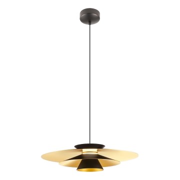 Redo 01-3001 - LED-люстра на тросі FARGO LED/16,5W/230V CRI 90 діаметр 50 см чорна/золота