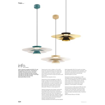 Redo 01-3003 - LED-люстра на тросі FARGO, LED 16,5 Вт / 230 В, CRI 90, діаметр 50 см, бежева/біла