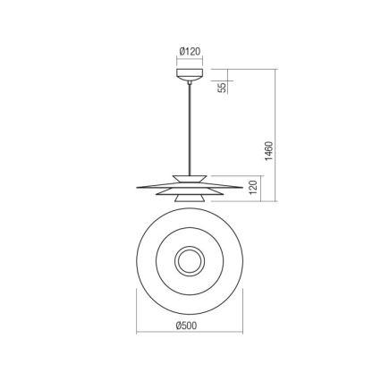 Redo 01-3003 - LED-люстра на тросі FARGO, LED 16,5 Вт / 230 В, CRI 90, діаметр 50 см, бежева/біла