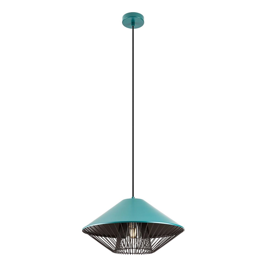 Redo 01-3006 - Подвесной светильник на тросе GRILL 1xE27/42W/230V Ø 39,6 см, чёрный/бирюзовый