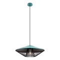 Redo 01-3010 - Подвесная люстра на тросе GRILL 1xE27/42W/230V диаметр 49,5 см черный/бирюзовый