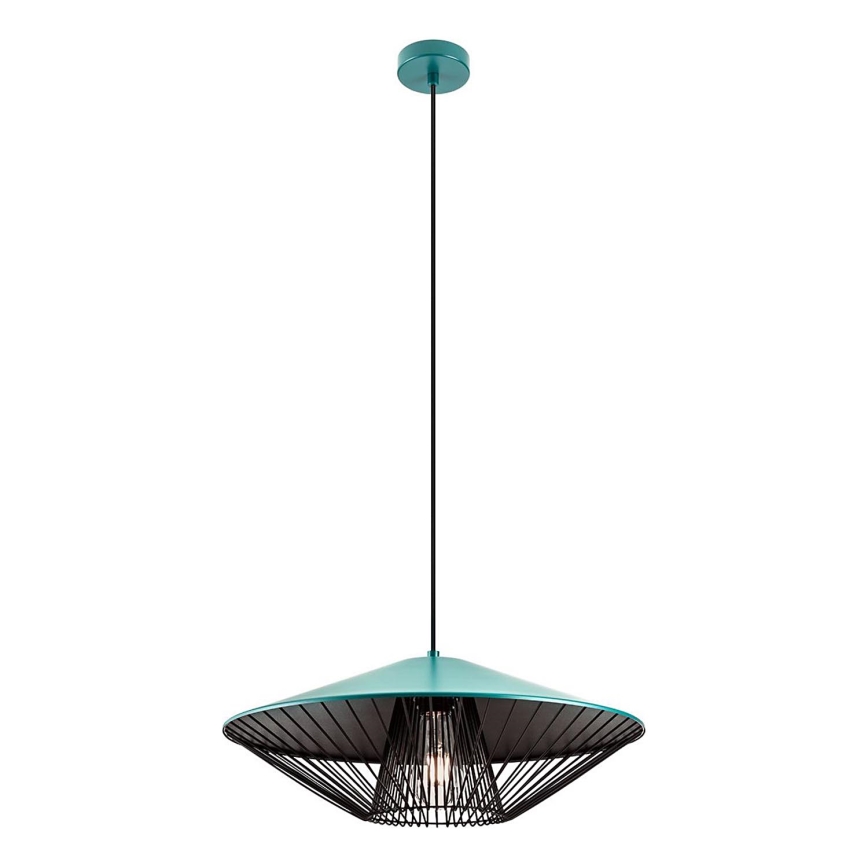 Redo 01-3010 - Подвесная люстра на тросе GRILL 1xE27/42W/230V диаметр 49,5 см черный/бирюзовый