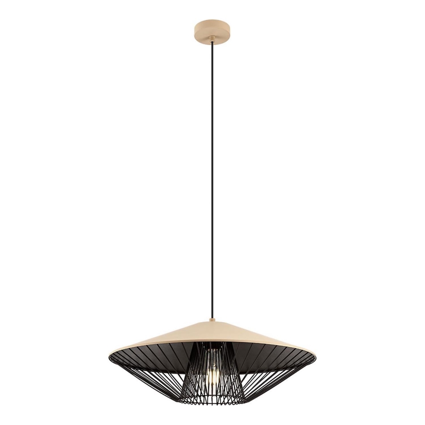 Redo 01-3011 - Подвесная люстра на тросе GRILL 1xE27/42W/230V, диам. 49,5 см, черный/бежевый