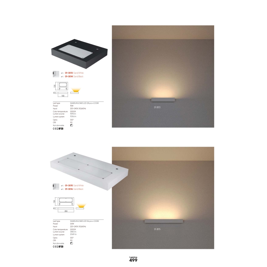 Redo 01-3016 - Настенный светильник LAMINA 2xLED/15 Вт/230 В CRI 90 черный