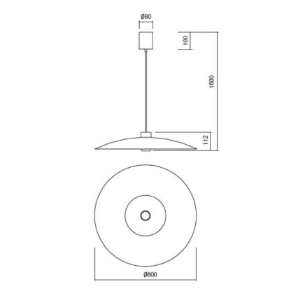 Redo 01-3020 - LED-люстра на тросі LARS, LED 14 Вт/230 В + LED 10 Вт, Ø 60 см, CRI 90, помаранчевий