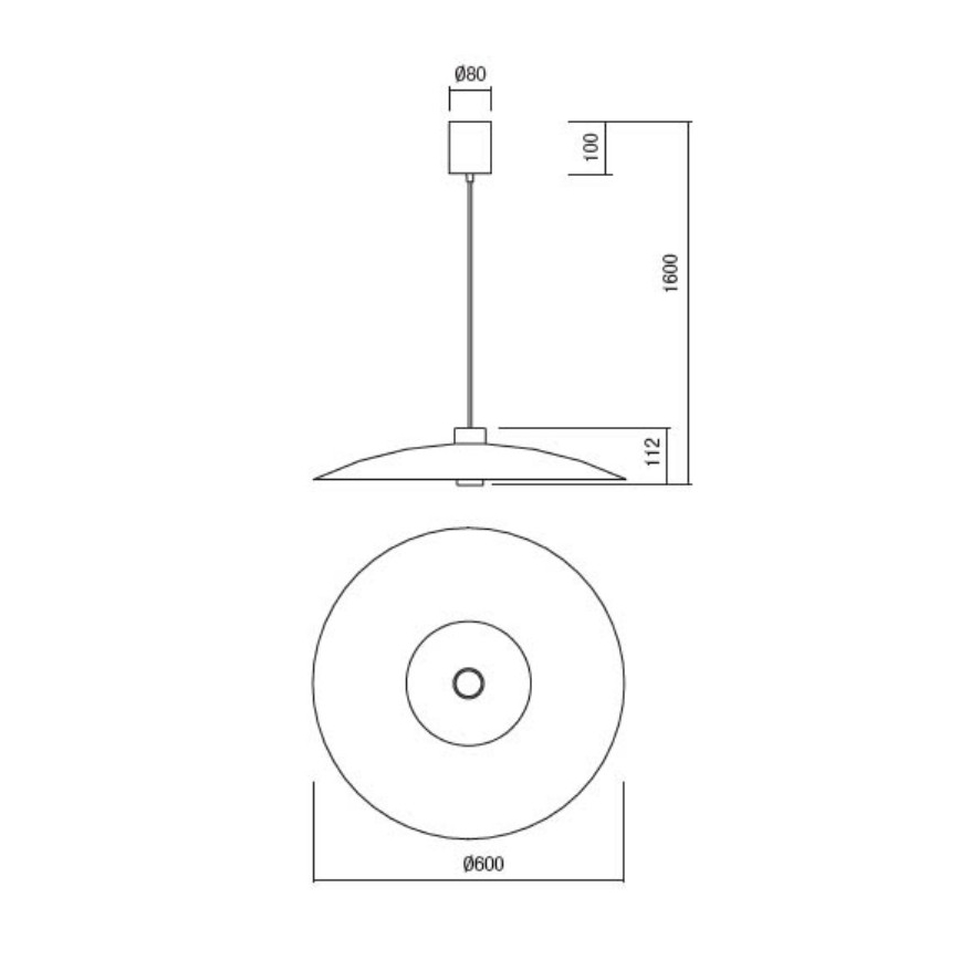 Redo 01-3021 - LED-люстра на тросі LARS, LED 14 Вт/230 В + LED 10 Вт, діаметр 60 см, CRI 90, чорна