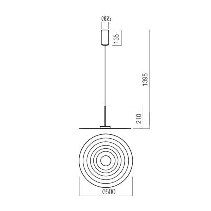 Redo 01-3045 - LED люстра на тросе LAKE LED/13 Вт/230 В CRI 90 Ø 50 см оранжевая