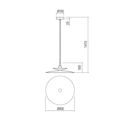 Redo 01-3048 - Підвісна люстра на шнурі GUNNAR 1xE27/42W/230V діам. 50 см біла