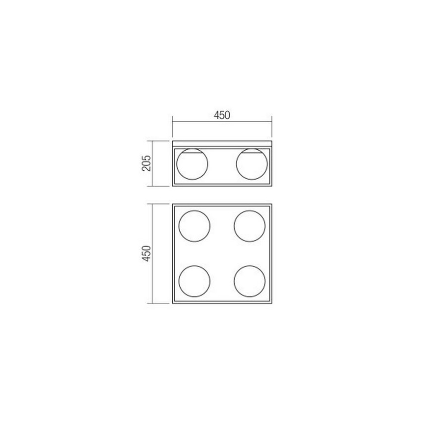 Redo 01-3055 - Потолочный светильник ZODIAC 4xE14/28W/230V