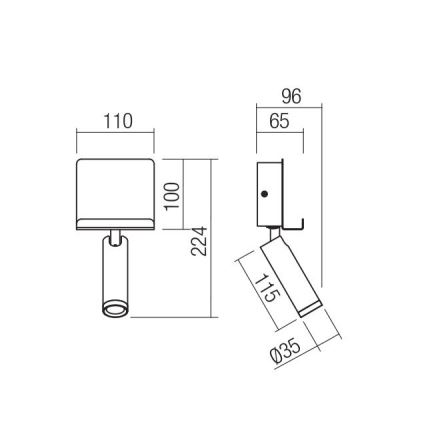 Redo 01-3083 - Светодиодный настенный точечный светильник PANEL LED/3,5W/230V USB белый