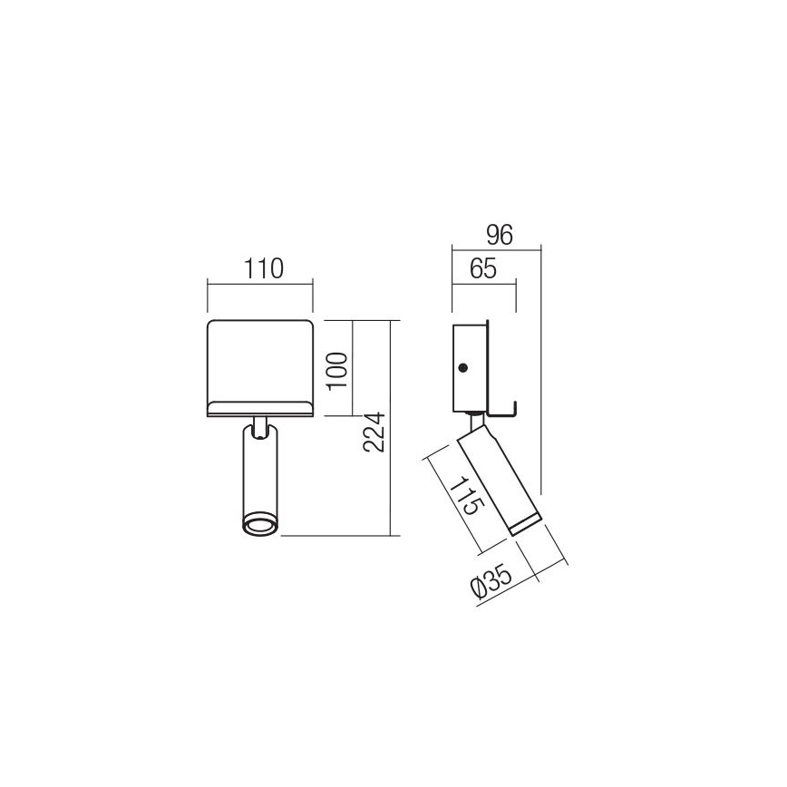 Redo 01-3083 - Светодиодный настенный точечный светильник PANEL LED/3,5W/230V USB белый