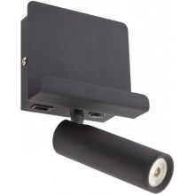 Redo 01-3084 - Светодиодный настенный точечный светильник PANEL LED/3,5W/230V USB черный