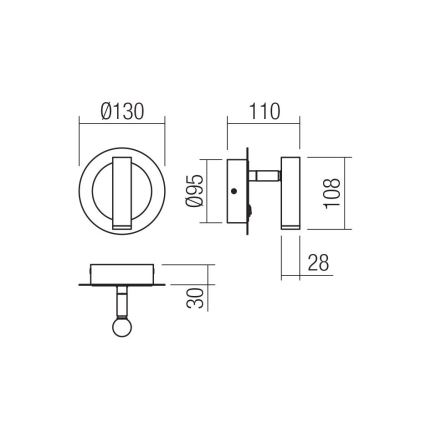 Redo 01-3089 - Светодиодный настенный точечный светильник CLOSER LED/6W/230V белый