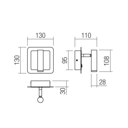 Redo 01-3091 - Светодиодный настенный точечный светильник CLOSER LED/6W/230V белый