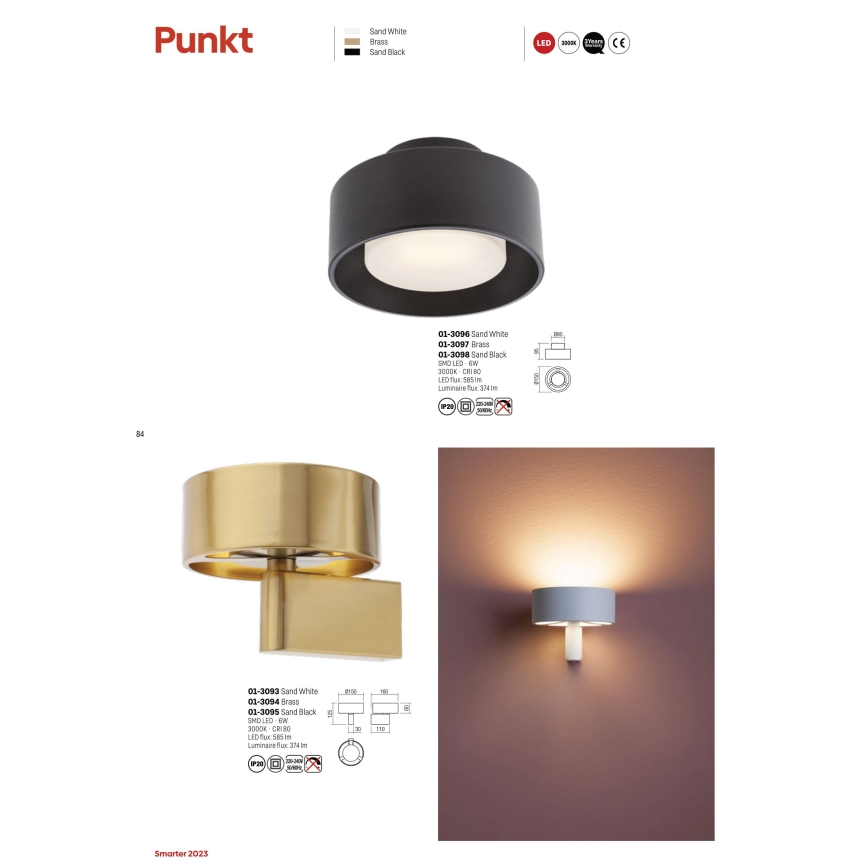 Redo 01-3096 - Светодиодный потолочный светильник PUNKT LED/6W/230V белый