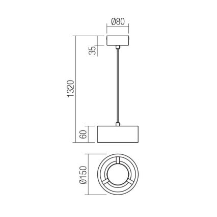 Redo 01-3100 - Светодиодная подвесная люстра PUNKT LED/6W/230V диаметр 15 см латунь