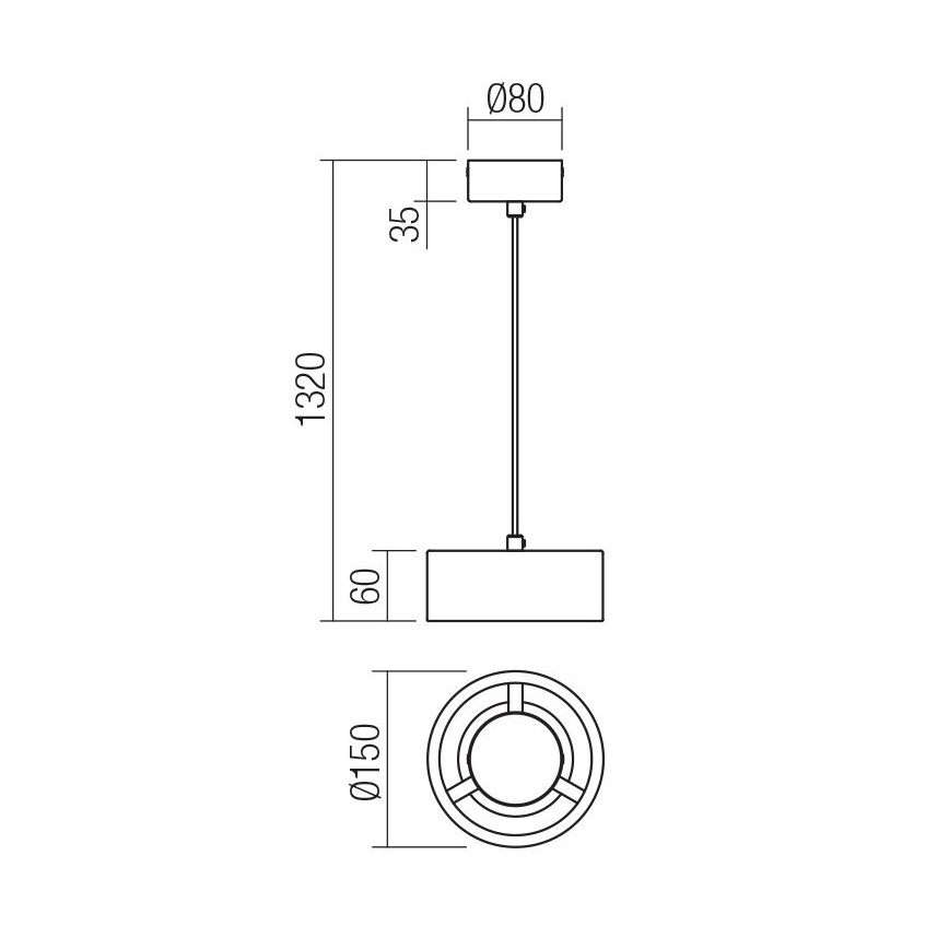 Redo 01-3100 - Светодиодная подвесная люстра PUNKT LED/6W/230V диаметр 15 см латунь