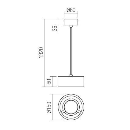 Redo 01-3101 - Світлодіодна підвісна люстра PUNKT LED/6W/230V діаметр 15 см чорний