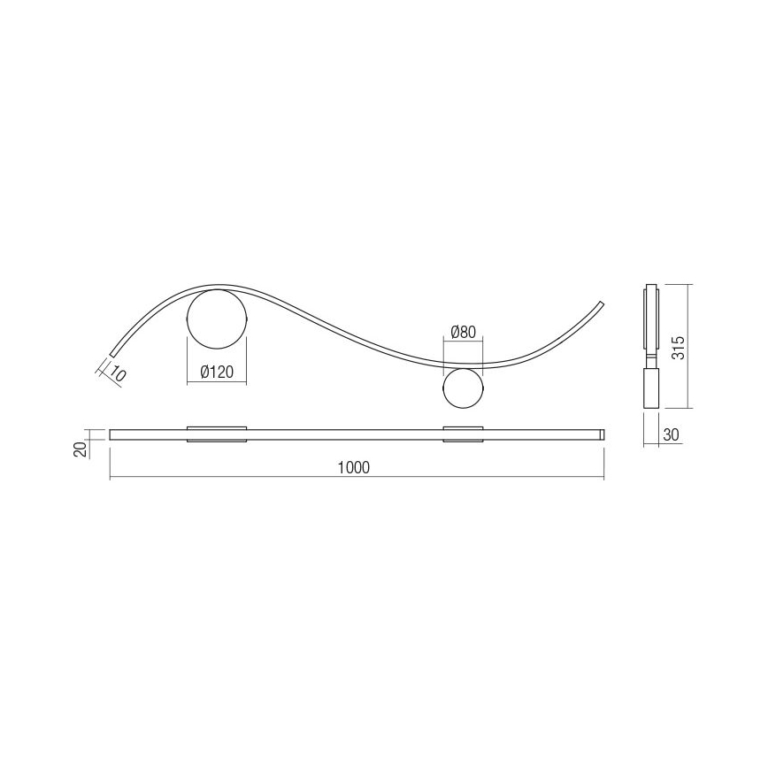 Redo 01-3112 - Светодиодный настенный светильник WAVE LED/11W/230V латунь