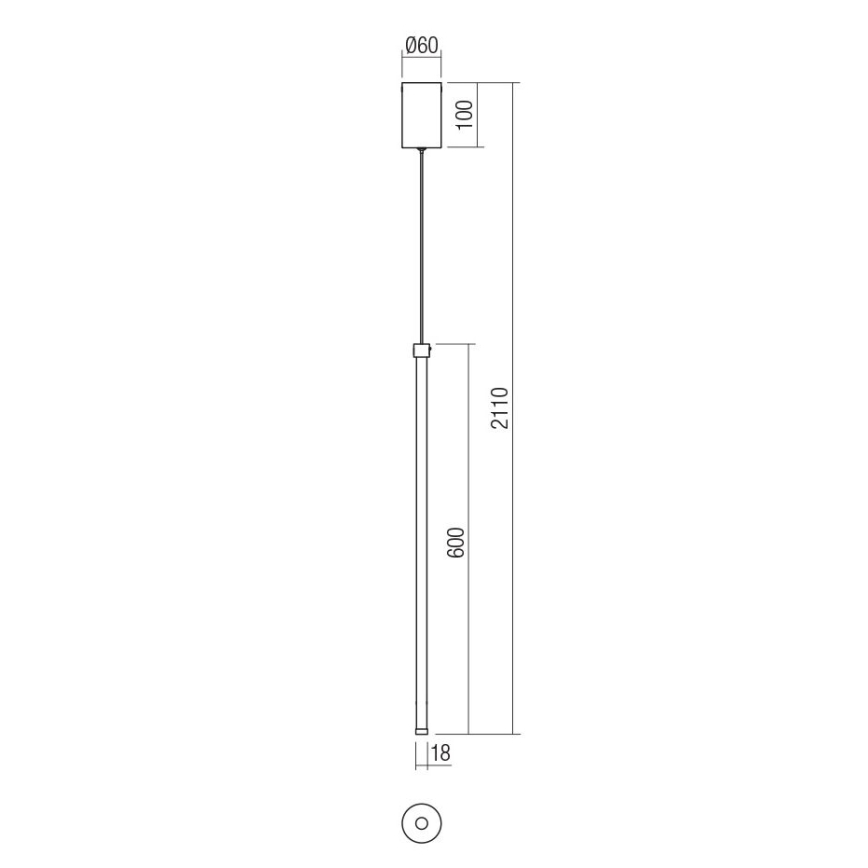Redo 01-3116 - Светодиодная подвесная люстра TABOO LED/9W/230V черный