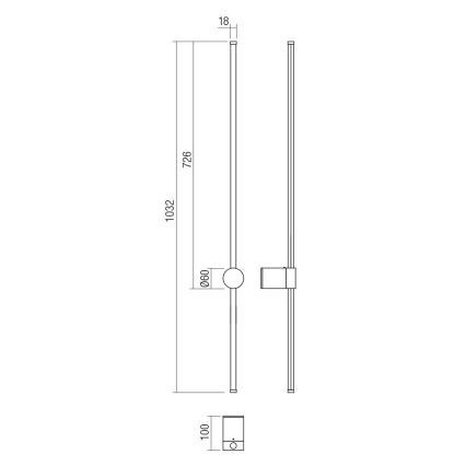 Redo 01-3124 - Светодиодный настенный светильник TABOO LED/11W/230V латунь