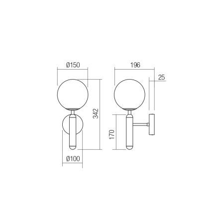 Redo 01-3127 - Настенная лампа HAIKU 1xE14/28W/230V черный