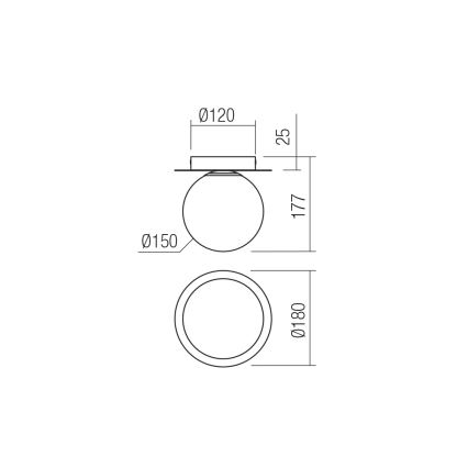 Redo 01-3128 - Потолочный светильник HAIKU 1xE14/28W/230V латунь