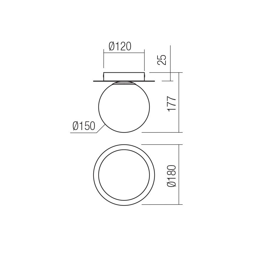 Redo 01-3129 - Стельовий світильник HAIKU 1xE14/28W/230V діаметр 18 см чорний