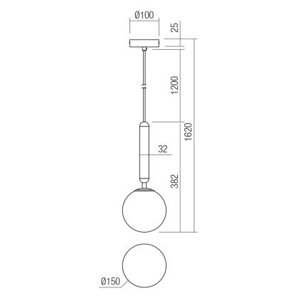 Redo 01-3131 - Підвісна люстра HAIKU 1xE14/28W/230V діаметр 15 см чорний