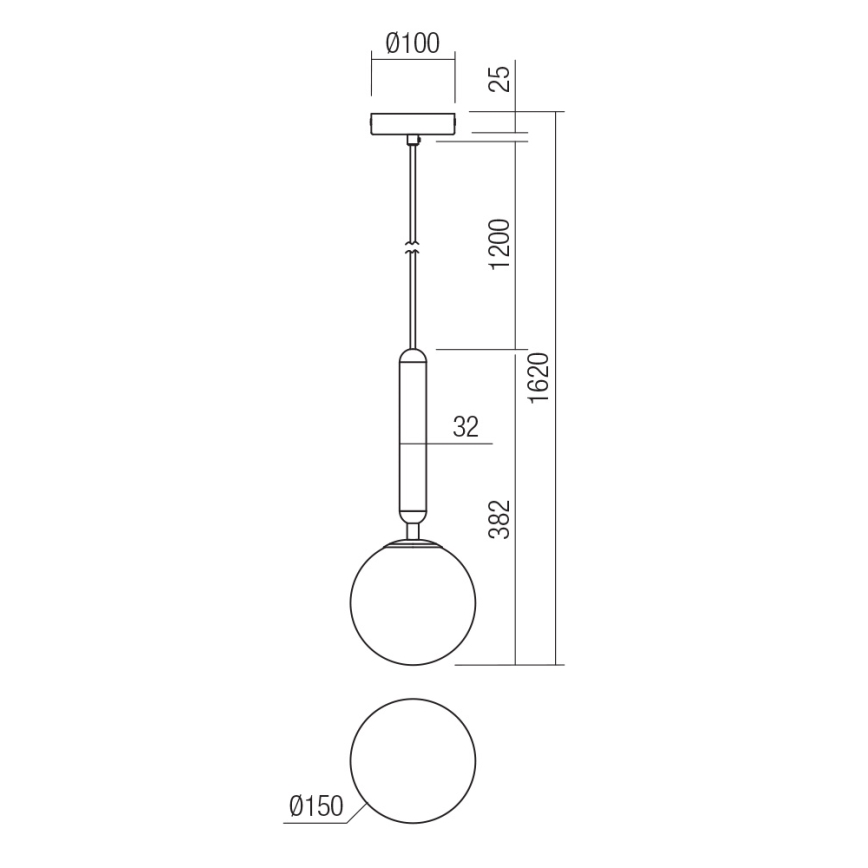 Redo 01-3131 - Підвісна люстра HAIKU 1xE14/28W/230V діаметр 15 см чорний