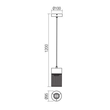 Redo 01-3141 - Подвесная люстра STEM 1xE27/42W/230V