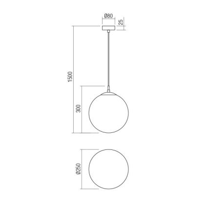 Redo 01-3153 - Подвесная люстра BOWLING 1xE27/42W/230V золотистый